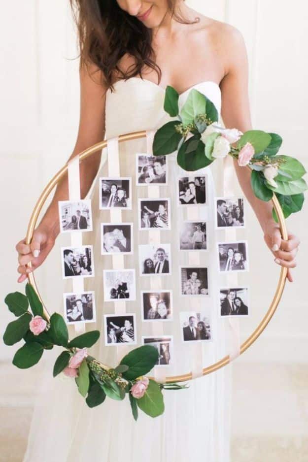 Tips and Tricks for Hanging Photos and Frames - Hanging Floral Photo Hoop - Step By Step Tutorials and Easy DIY Home Decor Projects for Decorating Walls - Cool Wall Art Ideas for Bedroom, Living Room, Gallery Walls - Creative and Cheap Ideas for Displaying Photos and Prints - DIY Projects and Crafts by DIY JOY #diydecor #decoratingideas