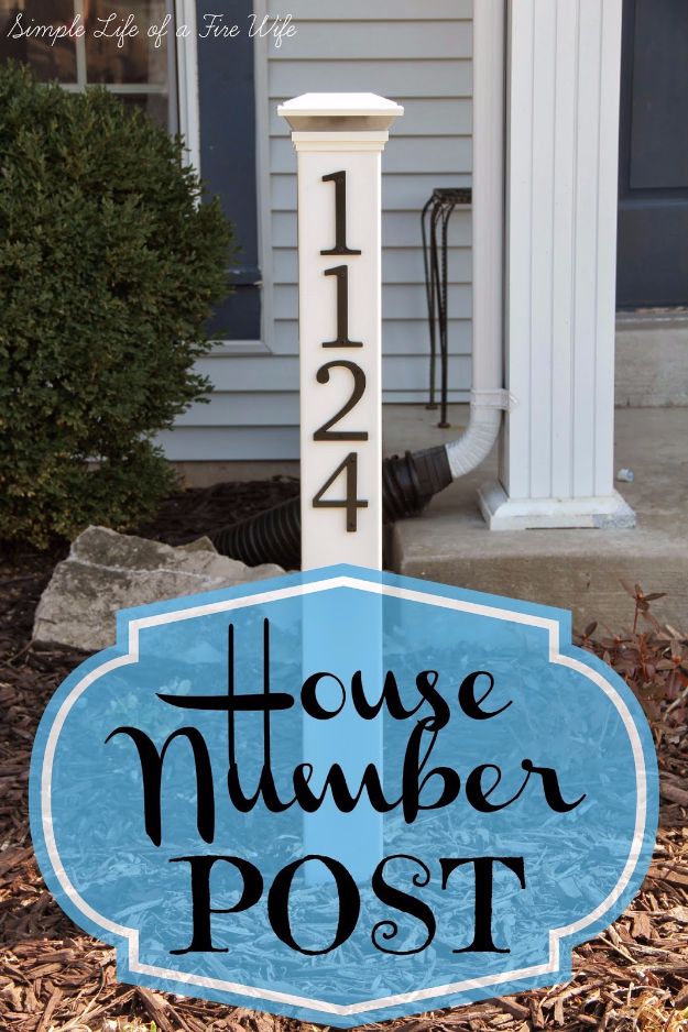 DIY House Numbers - House Number Post - DIY Numbers To Put In Front Yard and At Front Door - Architectural Numbers and Creative Do It Yourself Projects for Making House Numbers - Easy Step by Step Tutorials and Project Ideas for Home Improvement on A Budget #homeimprovement #diyhomedecor