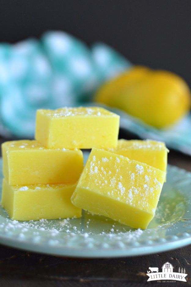 Easy Snack Recipes - Lemon Fudge - Great Light Dessert that Also is a Super Make Ahead After School Snack or Something Sweet to Take to Work 