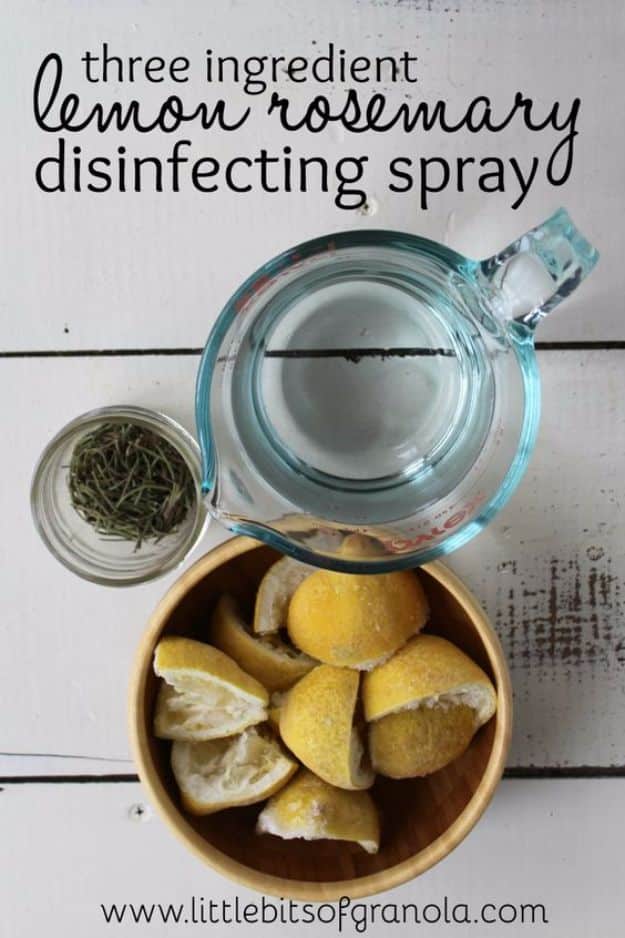 DIY Ideas with Dried Herbs - Lemon Rosemary Disinfectant Spray - Creative Home Decor With Easy Step by Step Tutorials for Making Herb Crafts, Projects and Recipes - Cool DIY Gift Ideas and Cheap Homemade Gifts - DIY Projects and Crafts by DIY JOY #diy #herbs #gifts