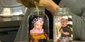 She Puts A Photo In A Mason Jar And What She Pours On Top Will Surprise You!