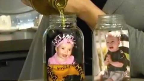 She Puts A Photo In A Mason Jar And What She Pours On Top Will Surprise You! | DIY Joy Projects and Crafts Ideas