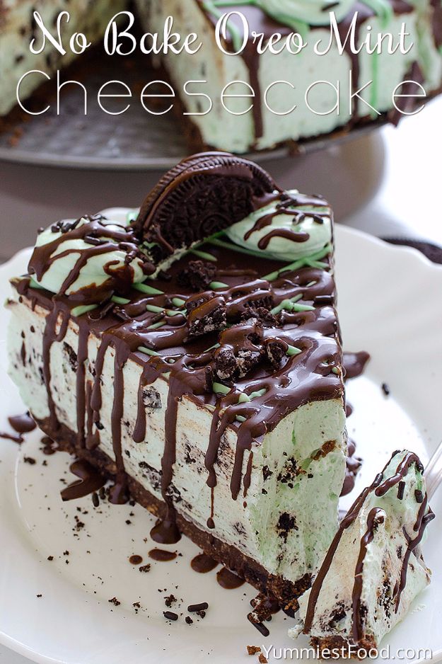 Best Cheesecake Recipes - No Bake Oreo Mint Cheesecake - Easy and Quick Recipe Ideas for Cheesecakes and Desserts - Chocolate, Simple Plain Classic, New York, Mini, Oreo, Lemon, Raspberry and Quick No Bake - Step by Step Instructions and Tutorials for Yummy Dessert 