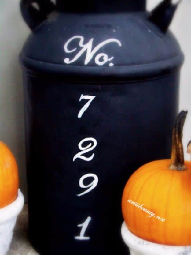 DIY House Numbers - Old Milk Can Turned Address Marker - DIY Numbers To Put In Front Yard and At Front Door - Architectural Numbers and Creative Do It Yourself Projects for Making House Numbers - Easy Step by Step Tutorials and Project Ideas for Home Improvement on A Budget #homeimprovement #diyhomedecor