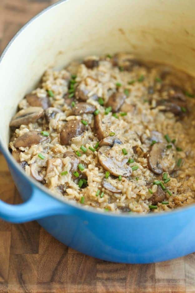 Best Rice Recipes - One Pot Mushroom Rice - Easy Ideas for Quick Meals Made From a Bag of Rice - Healthy Recipes With Brown, White and Arborio Rice - Cheesy, Fried, Asian, Mexican Flavored Dinner Dishes and Side Dishes - DIY Projects and Crafts by DIY JOY 