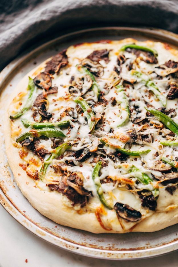 Best Pizza Recipes - Philly Cheesesteak Pizza - Homemade Pizza Recipe Ideas for Healthy, Easy Dinner, Lunch and Snacks - How To Make Pizza Dough at Home - Step by Step Tutorials for Varieties with Pepperoni, Gourmet and Unique Tips With Pillsbury Biscuits, for Kids, With Chicken and French Bread - Thin Crust and Deep Dish Pizzas #pizza #recipes