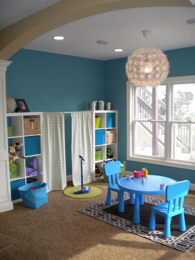 Cool DIY Ideas With Tension Rods - Playroom Stage Curtain - Quick Do It Yourself Projects, Easy Ways To Save Money, Hacks You Can Do With A Tension Rod - Window Treatments, Small Spaces, Apartments, Storage
