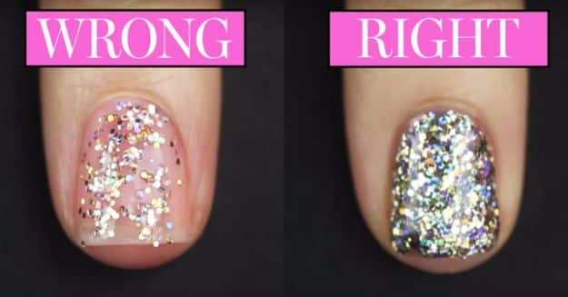 Easy Ways to Paint Nails - Putting Glitter Nail Polish The Right Way - Quick Tips and Tricks for Manicures at Home - Nail Designs and Art Ideas for Simple DIY Pedicures and Manicure at Home - Hacks and Tutorials with Cool Step by Step Instructions and Tutorials - DIY Projects and Crafts by DIY JOY 