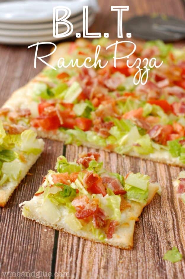 Best Pizza Recipes - Ranch BLT Pizza - Homemade Pizza Recipe Ideas for Healthy, Easy Dinner, Lunch and Snacks - How To Make Pizza Dough at Home - Step by Step Tutorials for Varieties with Pepperoni, Gourmet and Unique Tips With Pillsbury Biscuits, for Kids, With Chicken and French Bread - Thin Crust and Deep Dish Pizzas #pizza #recipes
