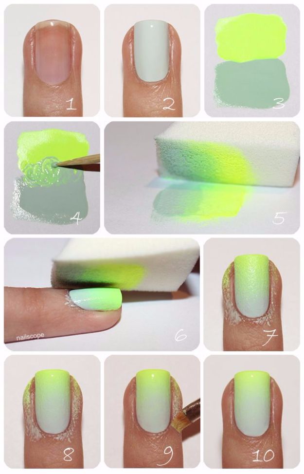 Quick Nail Art Ideas - Refined Gradient Nails - Easy Step by Step Nail Designs With Tutorials and Instructions - Simple Photos Show You How To Get A Perfect Manicure at Home - Cool Beauty Tips and Tricks for Women and Teens 