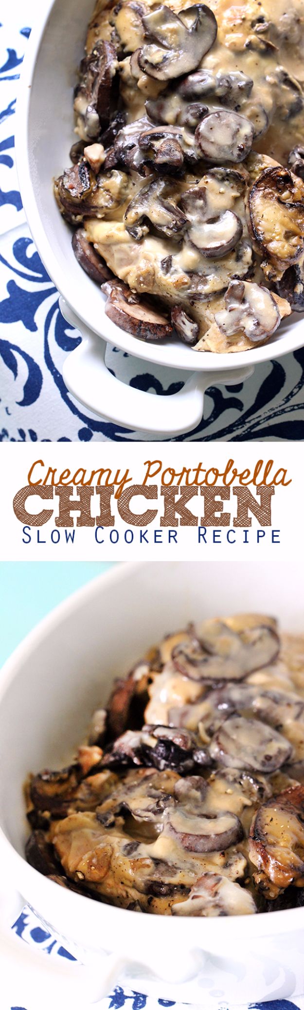 Healthy Crockpot Recipes to Make and Freeze Ahead - Slow Cooker Creamy Portobella Chicken - Easy and Quick Dinners, Soups, Sides You Make Put In The Freezer for Simple Last Minute Cooking - Low Fat Chicken, beef stew recipe