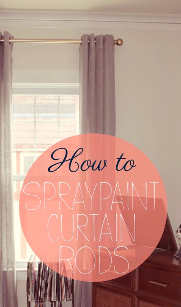 Spray Painting Tips and Tricks - Spray Painting Curtain Rods - Home Improvement Ideas and Tutorials for Spray Painting Furniture, House, Doors, Trim, Windows and Walls - Step by Step Tutorials and Best How To Instructions - DIY Projects and Crafts by DIY JOY #diyideas 