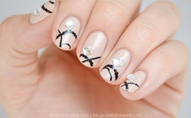 Quick Nail Art Ideas - Spring Bling Nail Art - Easy Step by Step Nail Designs With Tutorials and Instructions - Simple Photos Show You How To Get A Perfect Manicure at Home - Cool Beauty Tips and Tricks for Women and Teens 