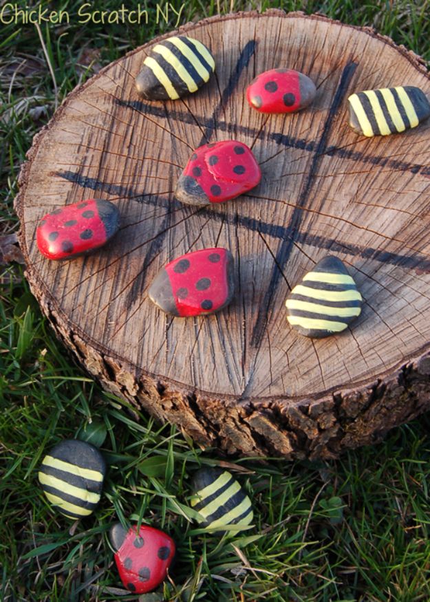 Best DIY Backyard Games - Spring Time Tic-Tac-Toe - Cool DIY Yard Game Ideas for Adults, Teens and Kids - Easy Tutorials for Cornhole, Washers, Jenga, Tic Tac Toe and Horseshoes - Cool Projects for Outdoor Parties and Summer Family Fun Outside #diy #backyard #kids #games