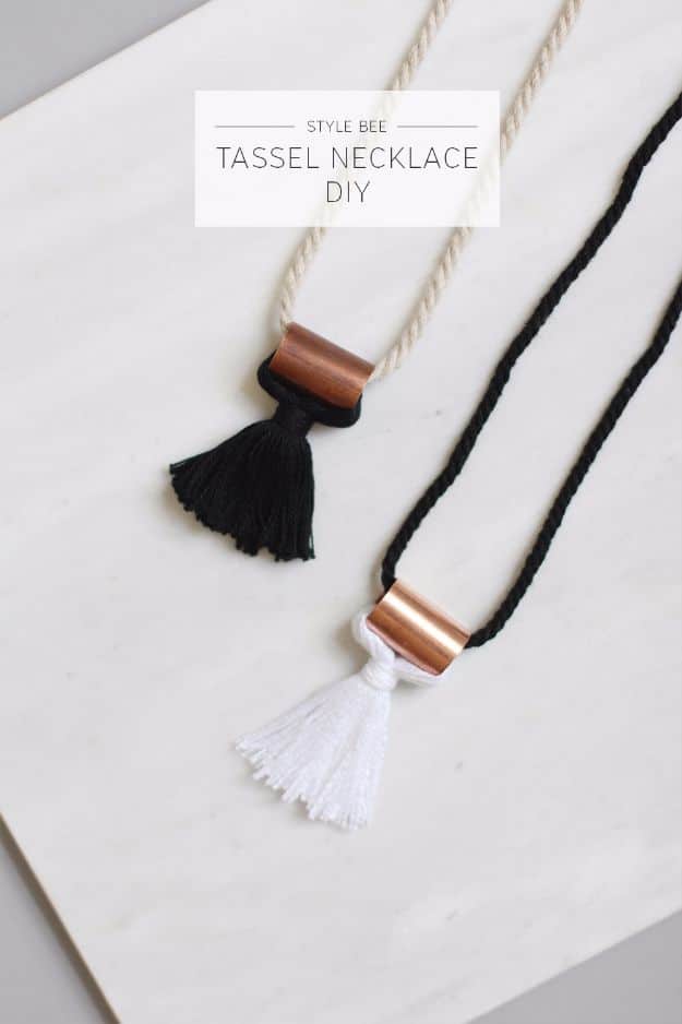 DIY Necklace Ideas - Tassel Necklace DIY - Easy Handmade Necklaces with Step by Step Tutorials - Pendant, Beads, Statement, Choker, Layered Boho, Chain and Simple Looks - Creative Jewlery Making Ideas for Women and Teens, Girls - Crafts and Cool Fashion Ideas for Women, Teens and Teenagers #necklaces #diyjewelry #jewelrymaking #teencrafts