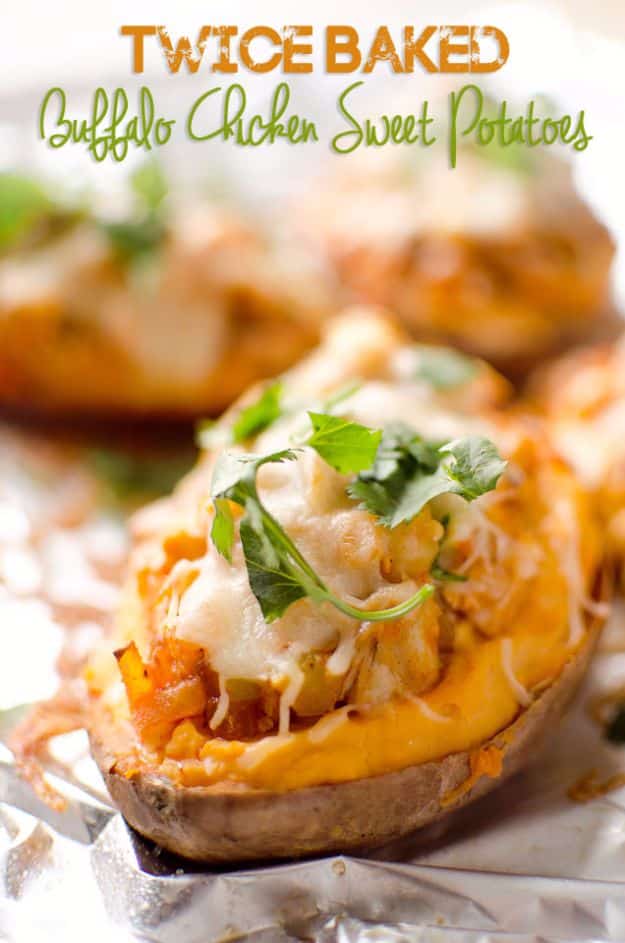 Healthy Crockpot Recipes to Make and Freeze Ahead - Twice Baked Buffalo Chicken Sweet Potatoes - Easy and Quick Dinners, Soups, Sides You Make Put In The Freezer for Simple Last Minute Cooking - Low Fat Chicken, beef stew recipe