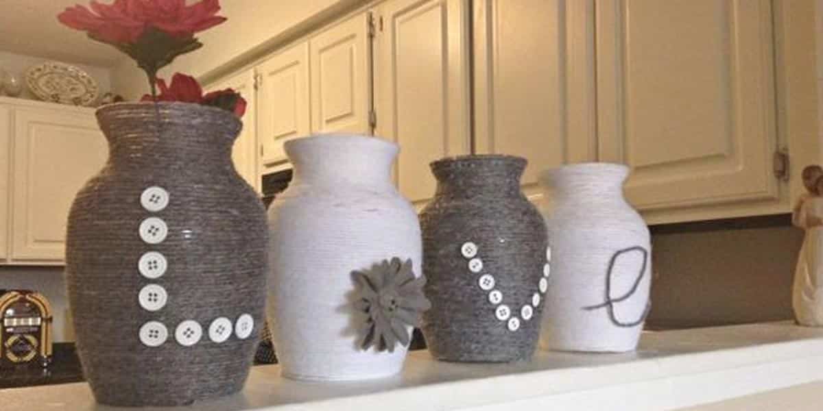 She Buys Dollar Store Vases And Wraps Yarn On Them. The Result Is Stunning (Watch!) | DIY Joy Projects and Crafts Ideas