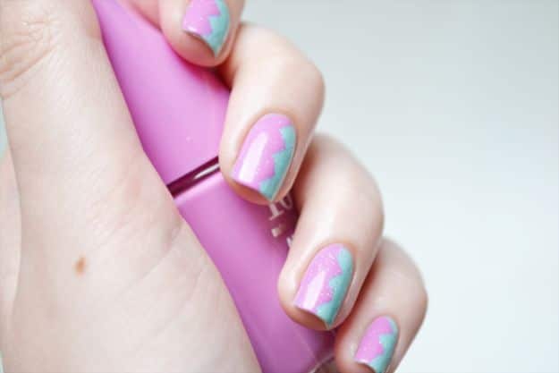 Easy Ways to Paint Nails - Zig Zag Nails - Quick Tips and Tricks for Manicures at Home - Nail Designs and Art Ideas for Simple DIY Pedicures and Manicure at Home - Hacks and Tutorials with Cool Step by Step Instructions and Tutorials - DIY Projects and Crafts by DIY JOY 