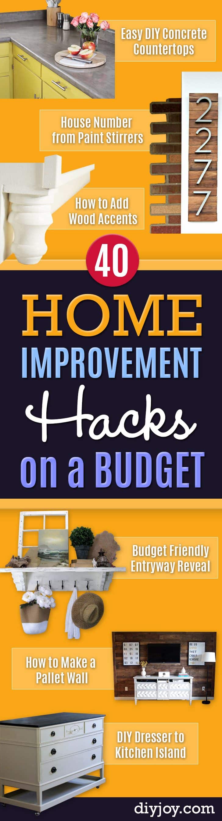 DIY Home Improvement On A Budget - Easy and Cheap Do It Yourself Tutorials for Updating and Renovating Your House Remodeling and Decorating Projects