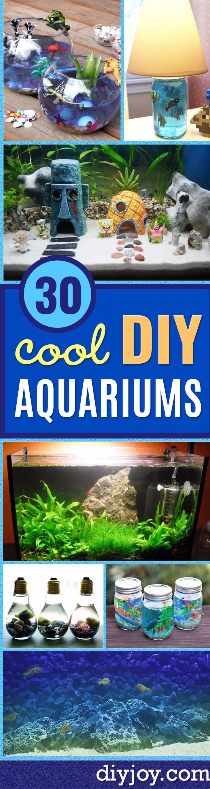 DIY Aquarium Ideas - Cool and Easy Decorations for Tank Aquariums, Mason Jar, Wall and Stand Projects for Fish - Creative Background Ideas - Fun Tutorials for Kids to Make With Plants and Decor - Best Home Decor and Crafts by DIY JOY