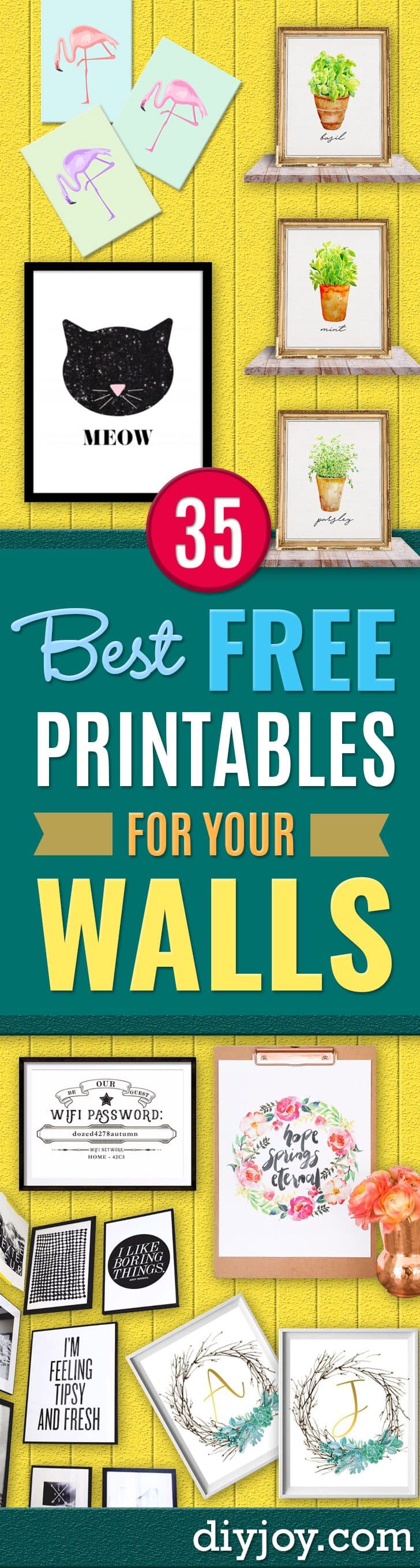 Free Printables For Your Walls - Easy Canvas Ideas With Free Downloadable Artwork and Quote Sayings - Best Free Prints for Wall Art and Picture to Print for Home and Bedroom Decor - Signs for the Home, Organization, Office - Quotes for Bedroom and Kitchens, Vintage Bathroom Pictures - Downloadable Printable for Kids - DIY and Crafts by DIY JOY