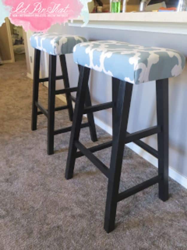 diy barstools - Bar Stool Face Lift - Easy and Cheap Ideas for Seating and Creative Home Decor - Do It Yourself Bar Stools for Modern, Rustic, Farmhouse, Shabby Chic, Industrial and Simple Classic Decor #barstools #diy