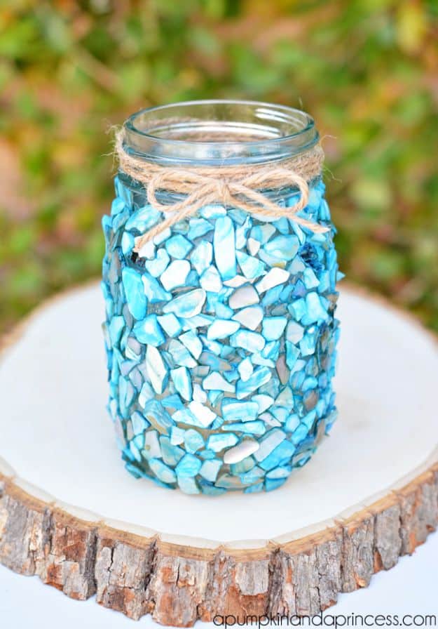 DIY Wedding Centerpieces - Beach Inspired Mason Jar Centerpiece - Do It Yourself Ideas for Brides and Best Centerpiece Ideas for Weddings - Step by Step Tutorials for Making Mason Jars, Rustic Crafts, Flowers, Modern Decor, Vintage and Cheap Ideas for Couples on A Budget Outdoor and Indoor Weddings #diyweddings #weddingcenterpieces #weddingdecorideas