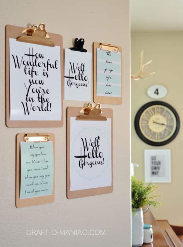 Free Printables For Your Walls - Clip Board Wall Art Free Printables - Best Free Prints for Wall Art and Picture to Print for Home and Bedroom Decor - Ideas for the Home, Organization - Quotes for Bedroom and Kitchens, Vintage Bathroom Pictures - Downloadable Printable for Kids - DIY and Crafts by DIY JOY 