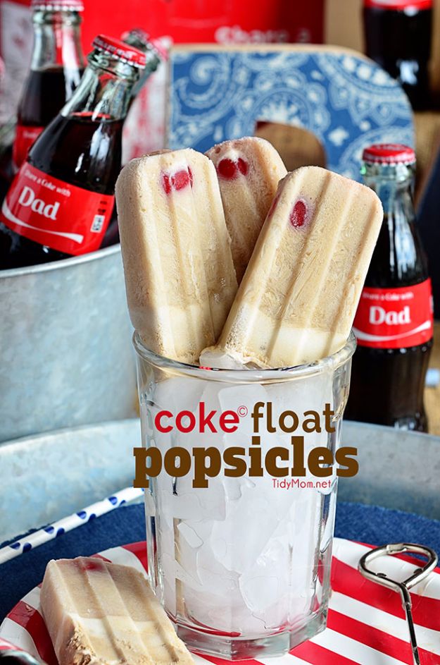 Best Coca Cola Recipes - Coke Float Popsicles - Make Awesome Coke Chicken, Coca Cola Cake, Meatballs, Sodas, Drinks, Sweets, Dinners, Meat, Slow Cooker and Recipe Ideas #cocacola #recipes #desserts