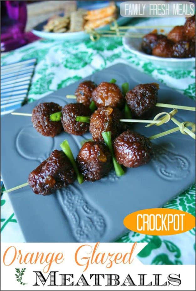 Healthy Crockpot Recipes to Make and Freeze Ahead - Crockpot Orange Glazed Meatballs - Easy and Quick Dinners, Soups, Sides You Make Put In The Freezer for Simple Last Minute Cooking - Low Fat Chicken, beef stew recipe