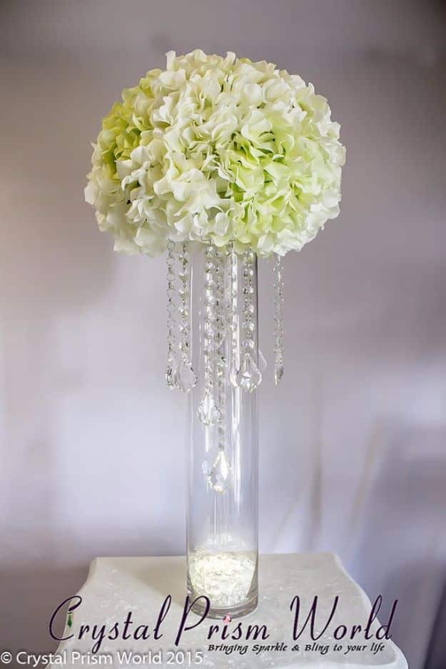 DIY Wedding Centerpieces - Crystals And Chains Centerpiece - Do It Yourself Ideas for Brides and Best Centerpiece Ideas for Weddings - Step by Step Tutorials for Making Mason Jars, Rustic Crafts, Flowers, Modern Decor, Vintage and Cheap Ideas for Couples on A Budget Outdoor and Indoor Weddings #diyweddings #weddingcenterpieces #weddingdecorideas