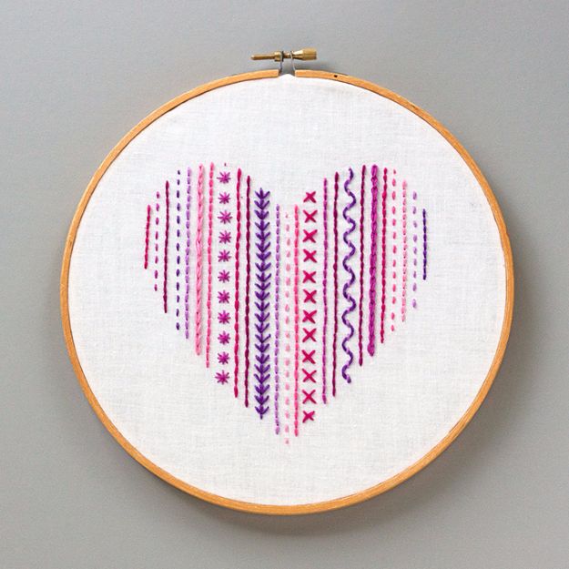 Free Embroidery Patterns - DIY Heart Embroidery - Best Embroidery Projects and Step by Step DIY Tutorials for Making Home Decor, Wall Art, Pillows and Creative Handmade Sewing Gifts embroidery gifts diy ideas