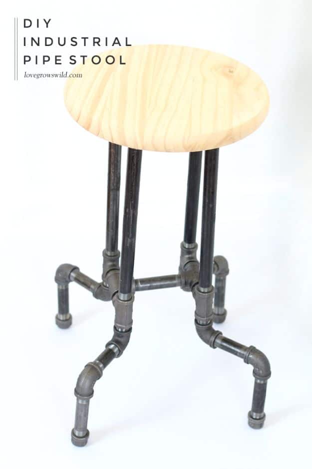 diy barstools - DIY Industrial Pipe Stools - Easy and Cheap Ideas for Seating and Creative Home Decor - Do It Yourself Bar Stools for Modern, Rustic, Farmhouse, Shabby Chic, Industrial and Simple Classic Decor #barstools #diy