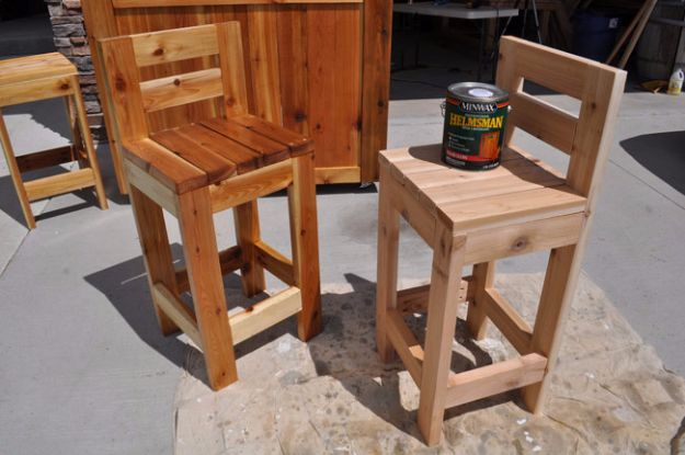 diy barstools - Easy Wooden Bar Stools - Easy and Cheap Ideas for Seating and Creative Home Decor - Do It Yourself Bar Stools for Modern, Rustic, Farmhouse, Shabby Chic, Industrial and Simple Classic Decor #barstools #diy