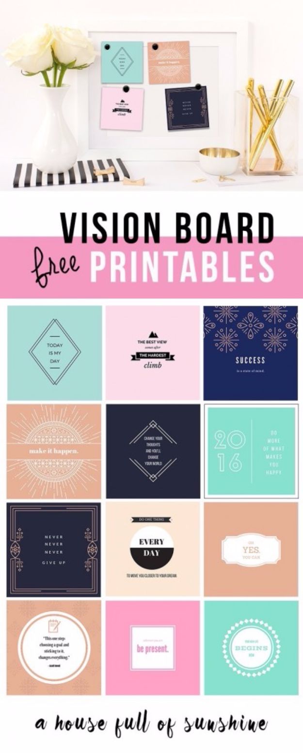 Free Printables For Your Walls - Free Vision Board Printables - Best Free Prints for Wall Art and Picture to Print for Home and Bedroom Decor - Ideas for the Home, Organization - Quotes for Bedroom and Kitchens, Vintage Bathroom Pictures - Downloadable Printable for Kids - DIY and Crafts by DIY JOY 