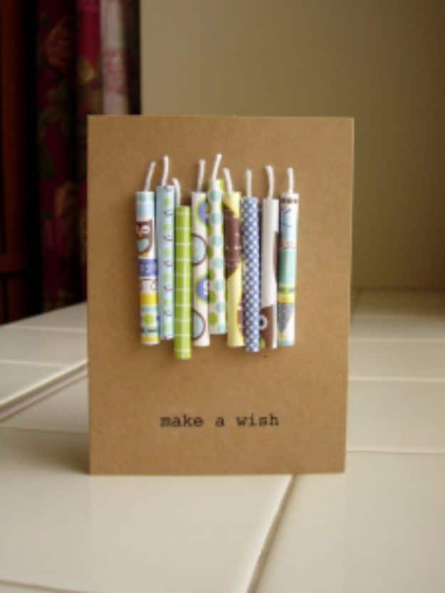 DIY Birthday Cards - Make A Wish Birthday Card - Easy and Cheap Handmade Birthday Cards To Make At Home - Cute Card Projects With Step by Step Tutorials are Perfect for Birthdays for Mom, Dad, Kids and Adults - Pop Up and Folded Cards, Creative Gift Card Holders and Fun Ideas With Cake #birthdayideas #birthdaycards
