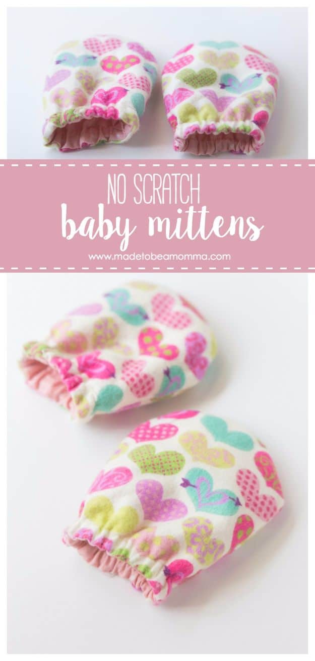 DIY Ideas for Newborn - No Scratch Baby Mittens - Do It Yourself Projects for the New Baby Boy or Girl - Nursery and Room Decor, Gear and Products, Safety Ideas and Other Practical Items Make Great DIY Baby Gifts 