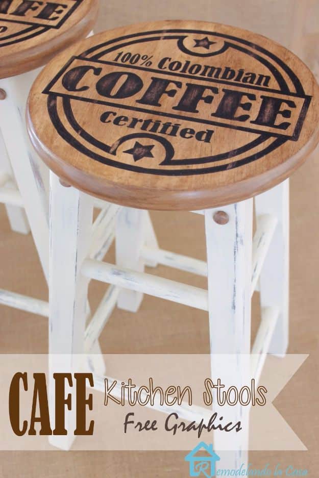 diy barstools - Painted Kitchen Stools - Easy and Cheap Ideas for Seating and Creative Home Decor - Do It Yourself Bar Stools for Modern, Rustic, Farmhouse, Shabby Chic, Industrial and Simple Classic Decor #barstools #diy