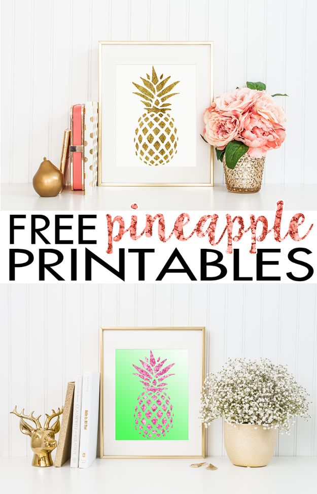 Best Free Printables For Your Walls - Pineapple Wall Art Free Printable - Free Prints for Wall Art and Picture to Print for Home and Bedroom Decor - Crafts to Make and Sell With Ideas for the Home, Organization #diy