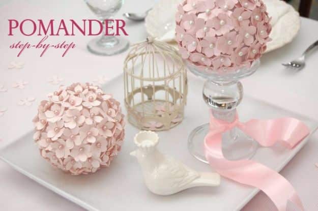 DIY Wedding Centerpieces - Pomander Flower Ball - Do It Yourself Ideas for Brides and Best Centerpiece Ideas for Weddings - Step by Step Tutorials for Making Mason Jars, Rustic Crafts, Flowers, Modern Decor, Vintage and Cheap Ideas for Couples on A Budget Outdoor and Indoor Weddings #diyweddings #weddingcenterpieces #weddingdecorideas