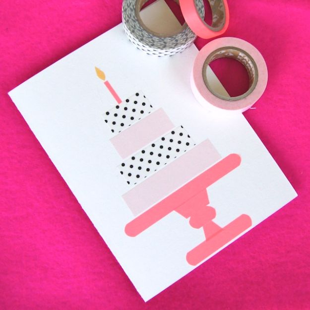 DIY Birthday Cards - Simple Birthday Card - Easy and Cheap Handmade Birthday Cards To Make At Home - Cute Card Projects With Step by Step Tutorials are Perfect for Birthdays for Mom, Dad, Kids and Adults - Pop Up and Folded Cards, Creative Gift Card Holders and Fun Ideas With Cake #birthdayideas #birthdaycards