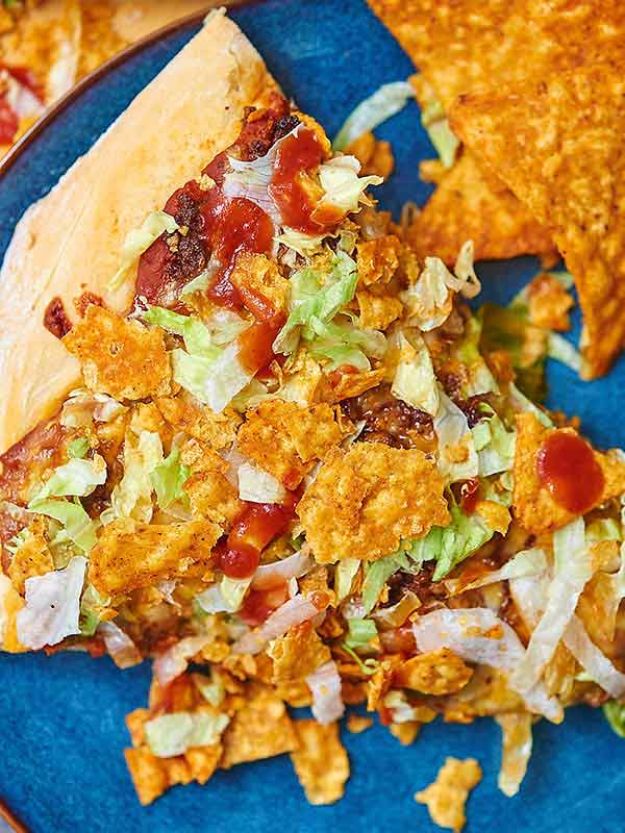 DIY Recipes Made With Doritos - Taco Pizza With Homemade Pizza Dough - Best Dorito Recipes for Casserole, Taco Salad, Chicken Dinners, Beef Casseroles, Nachos, Easy Cool Ranch Meals and Ideas for Dips, Snacks and Kids Recipe Tutorials - Quick Lunch Ideas and Recipes for Parties 
