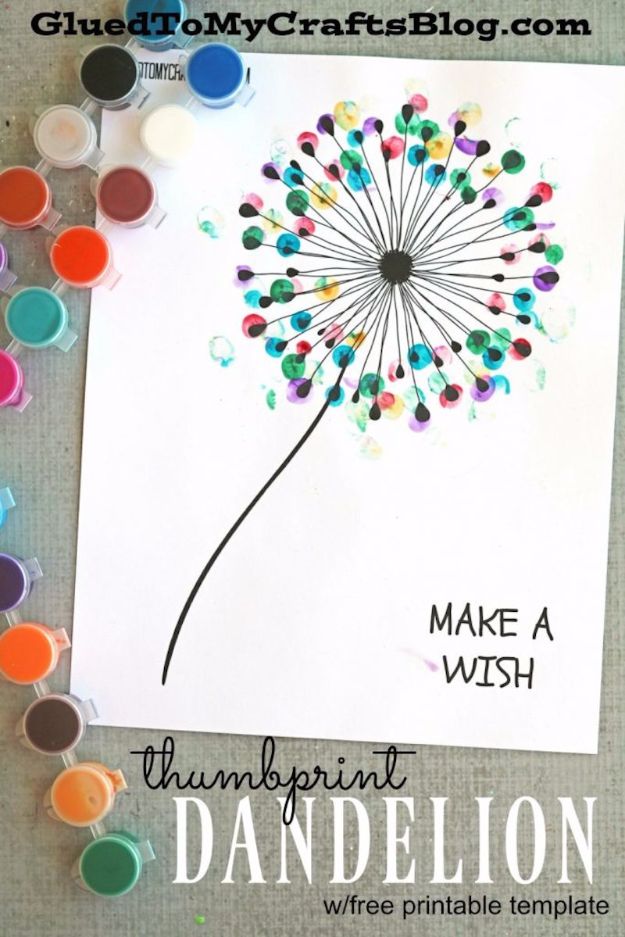 Free Printables For Your Walls - Thumbprint Dandelion Free Printables - Best Free Prints for Wall Art and Picture to Print for Home and Bedroom Decor - Ideas for the Home, Organization - Quotes for Bedroom and Kitchens, Vintage Bathroom Pictures - Downloadable Printable for Kids - DIY and Crafts by DIY JOY 