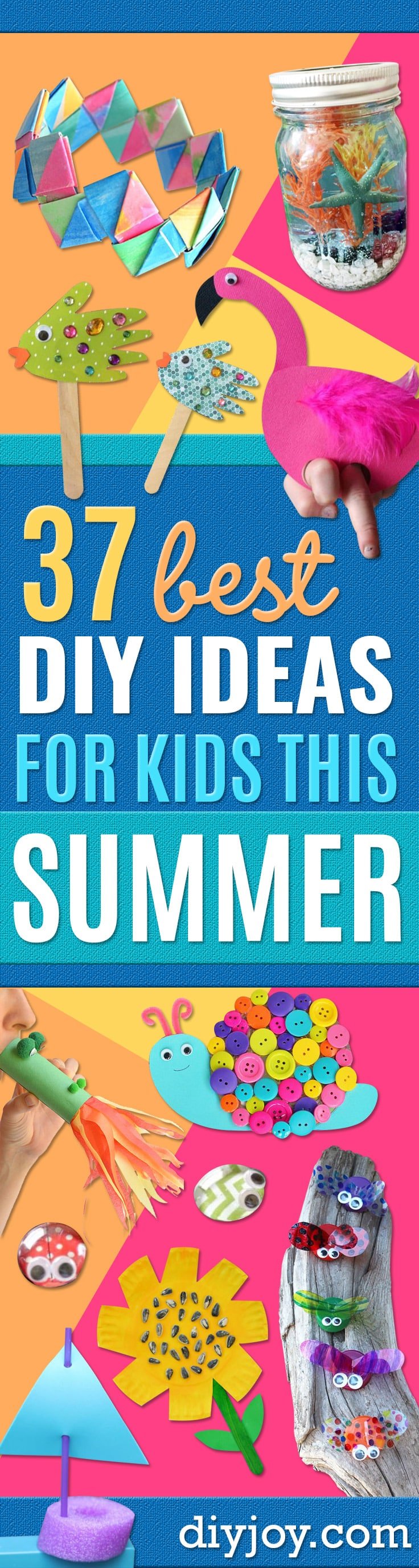 DIY Ideas for Kids To Make This Summer - Fun Crafts and Cool Projects for Boys and Girls To Make at Home - Easy and Cheap Do It Yourself Project Ideas With Paint, Glue, Paper, Glitter, Chalk and Things You Can Find Around The House - Creative Arts and Crafts Ideas for Children #summer #kidscrafts