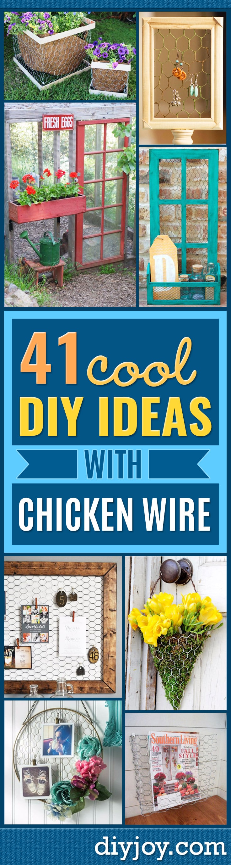 diy chicken wire crafts and home decor ideas - rustic Farmhouse DIY Decor Tutorials With Chickenwire and Easy Vintage Shabby Chic Home Decor for Kitchen, Living Room and Bathroom - Creative Country Crafts, Furniture, Patio Decor and Rustic Wall Art - crafts to sell