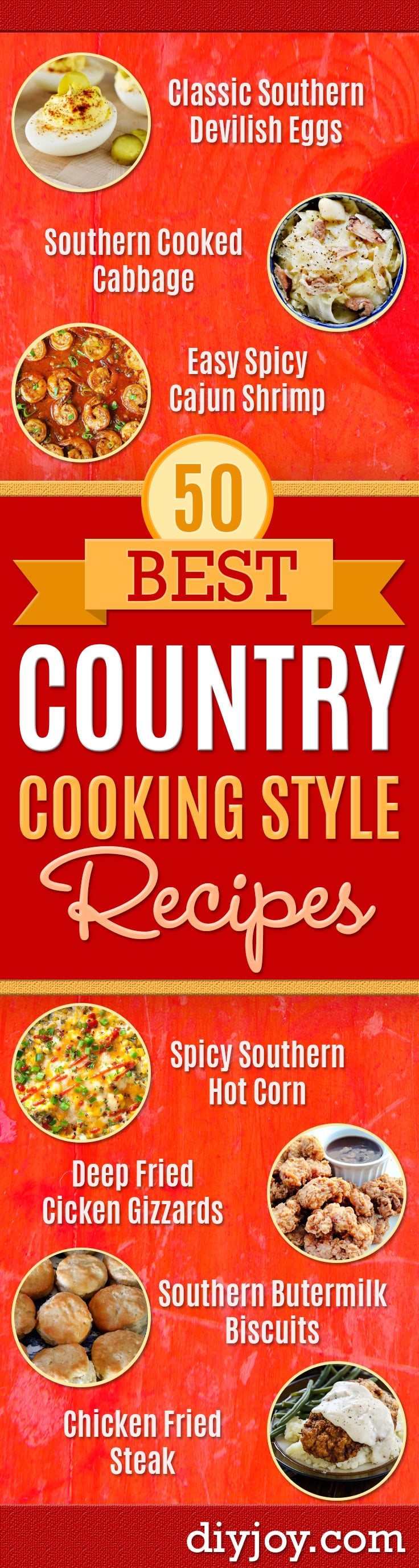 Best Country Cooking Recipes - Easy Recipes for Country Food Like Chicken Fried Steak, Fried Green Tomatoes, Southern Gravy, Breads and Biscuits, Casseroles and More - Breakfast, Lunch and Dinner Recipe Ideas for Families and Feeding A Crowd - Step by Step Instructions for Making Homestyle Dips, Snacks, Desserts