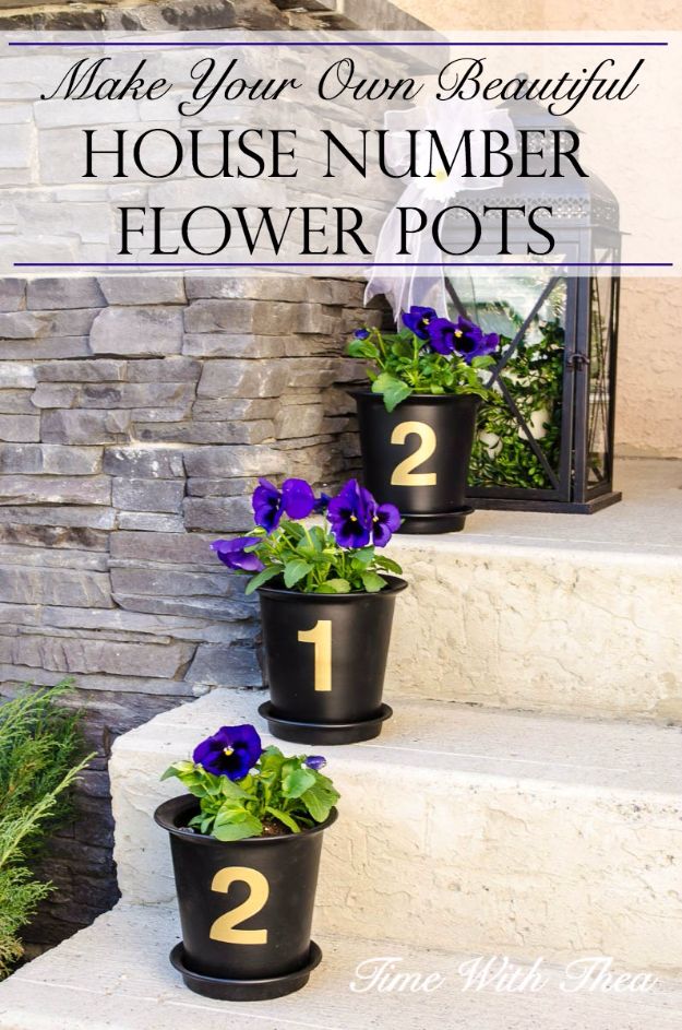 Best Country Decor Ideas for Your Porch - Beautiful House Number Flower Pots - Rustic Farmhouse Decor Tutorials and Easy Vintage Shabby Chic Home Decor for Kitchen, Living Room and Bathroom - Creative Country Crafts, Furniture, Patio Decor and Rustic Wall Art and Accessories to Make and Sell 
