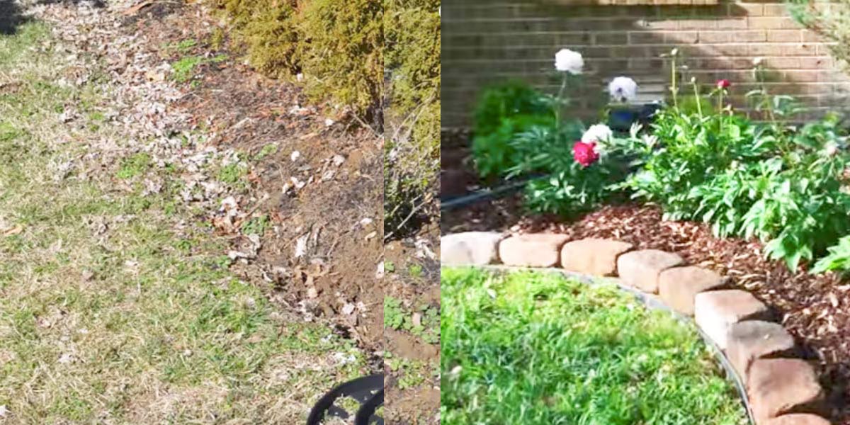 Landscape The Yard With This No Dig Border (Before And After) | DIY Joy Projects and Crafts Ideas