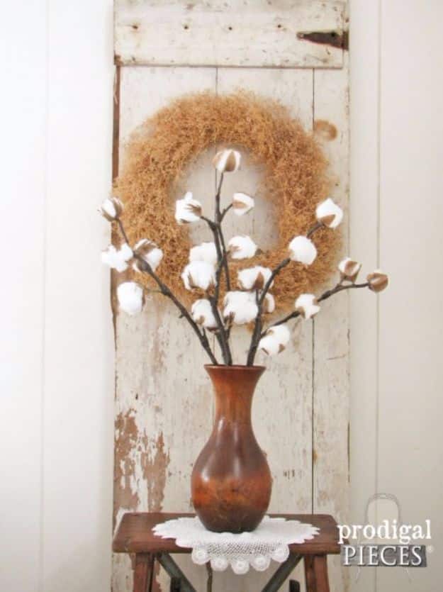 Best Country Crafts For The Home - DIY Cotton Branches - Cool and Easy DIY Craft Projects for Home Decor, Dollar Store Gifts, Furniture and Kitchen Accessories - Creative Wall Art Ideas, Rustic and Farmhouse Looks, Shabby Chic and Vintage Decor To Make and Sell 