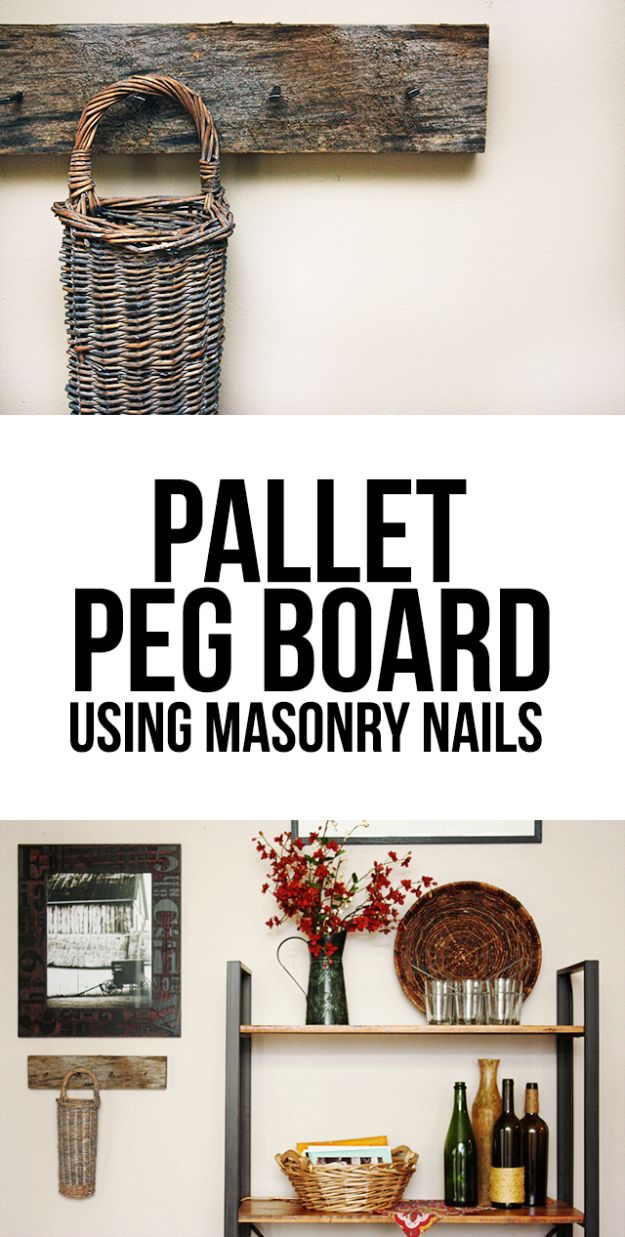 Best Country Crafts For The Home - DIY Pallet Peg Board - Cool and Easy DIY Craft Projects for Home Decor, Dollar Store Gifts, Furniture and Kitchen Accessories - Creative Wall Art Ideas, Rustic and Farmhouse Looks, Shabby Chic and Vintage Decor To Make and Sell 